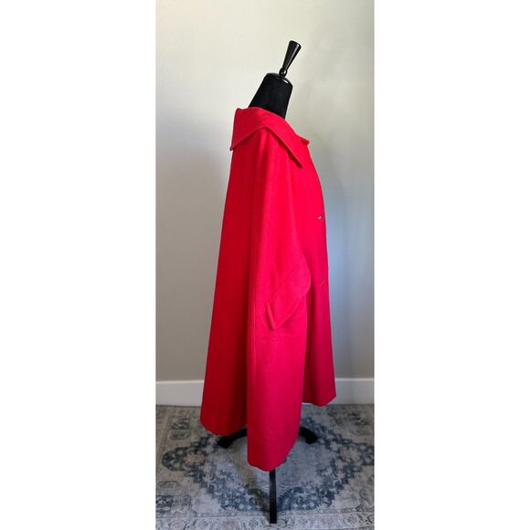 Vintage 1960's Arosak Union Made Red Embellished Button Front Cape with Pockets - Picture 8 of 10